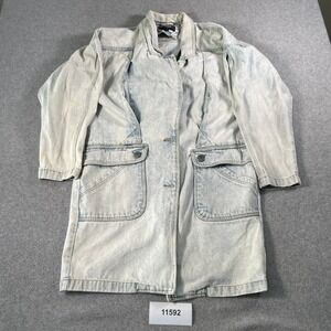 Vintage Andy Johns Jacket Womens Large Blue Denim Cotton Acid Wash Flap Pockets